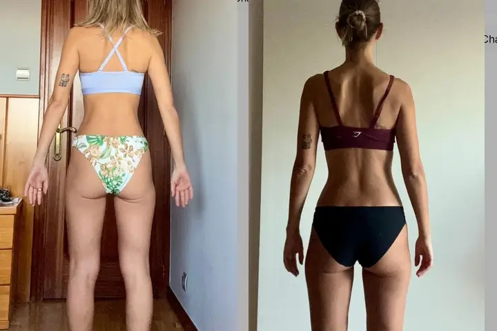 Alba antes y después, de espaldas